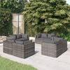 vidaXL Garden Lounge Set Grey PE rattan 8 Piece Set Modular
