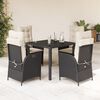 vidaXL Garden Dining Set Black table and chairs with cream white cushions
