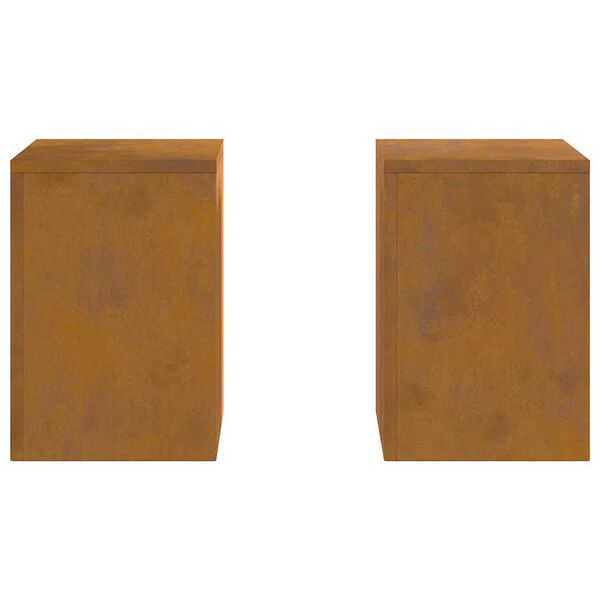 vidaXL Plant Stand 2 pcs Rusty 9.45 x 9.45 x 13.78 in Weathering steel