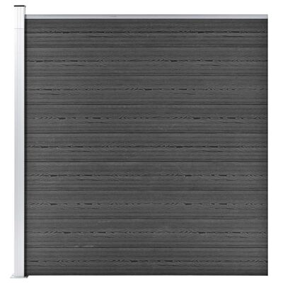 vidaXL Fence Panel WPC 68.9"x73.2" Black