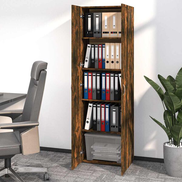 vidaXL Office Cabinet Smoked oak Engineered wood Tall Office Cabinet