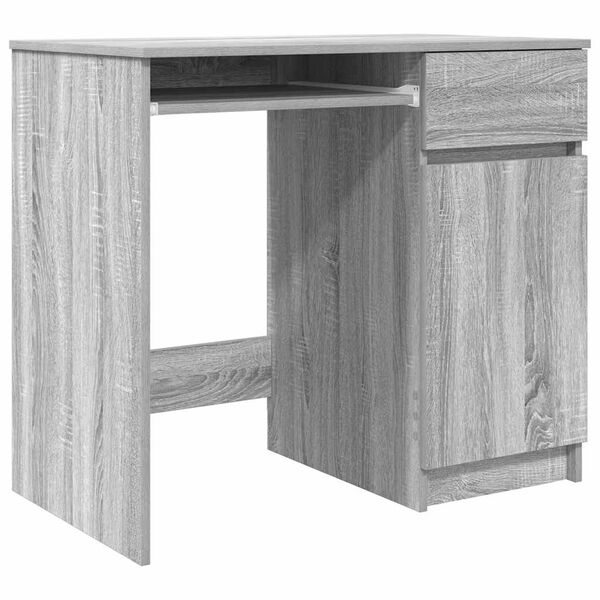 vidaXL Desk Grey Sonoma Engineered Wood 33.9x19.3x29.9 in Desk