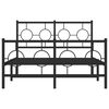 vidaXL Bed Frame Black Powder-coated steel Small Double Bed Frame