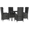 vidaXL Garden Dining Set Black