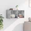 vidaXL Wall Cabinet Concrete Grey Engineered Wood, Glass Medium