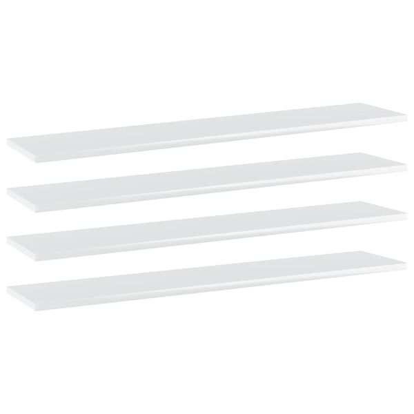 vidaXL Shelf Set of 4 High gloss white Engineered wood Large