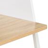 vidaXL Desk White and Oak Engineered wood, Powder-coated steel