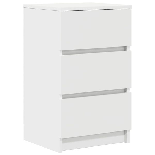 vidaXL Bedside Cabinet White Engineered Wood Bedside Cabinet Rectangular