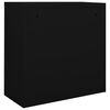 vidaXL Sliding Door Cabinet Black Steel Compact Adjustable Shelves