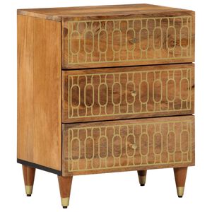 vidaXL Nightstand Honey Brown Solid Mango Wood 19.7 x 13.0 x 24.4 in