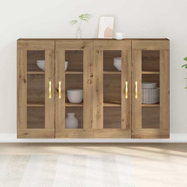 vidaXL Wall Cabinets 2 pcs Artisan Oak 27.36 x 13.39 x 35.43 in