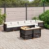 vidaXL Garden Sofa Set Black, cream white