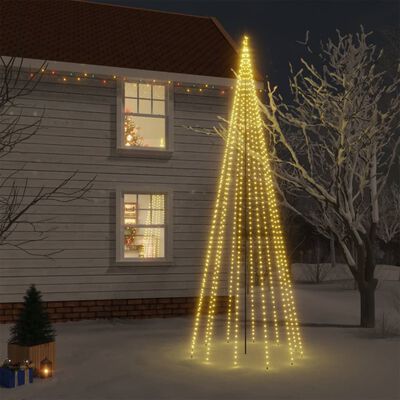vidaXL Christmas Tree with Spike Warm White 732 LEDs 16 ft