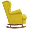 vidaXL Rocking Chair Yellow Velvet (100% polyester), solid rubber wood