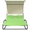 vidaXL Double Sun Lounger Green and cream