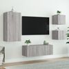 vidaXL TV Wall Unit Grey Sonoma Engineered Wood TV Wall Unit Rectangular