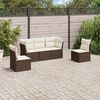vidaXL Garden Sofa Set Brown PE rattan 5 Seater Adjustable Feet