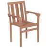 vidaXL Stackable Chair Set of 8 Teak and Cream