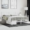 vidaXL Bed Frame White Steel 47.2 x 78.7 in Bed Frame Rectangular