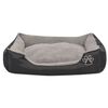 vidaXL Dog Bed Black, Grey PU-coated Oxford fabric, faux fur M Non-slip