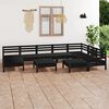 vidaXL Garden Lounge Set Black Solid Pine Wood Medium Modular