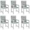 vidaXL Lowback Chair Cushion Set of 6 Melange light gray 100% polyester