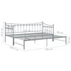 vidaXL Sofa Bed Frame Grey Powder-coated metal