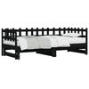 vidaXL Day Bed Black Solid pine wood Standard double Expandable