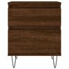 vidaXL Bedside Cabinet Set of 2 Brown oak Engineered wood, metal Medium