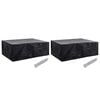 vidaXL Garden Furniture Cover Set of 2 Black Polyethylene Large
