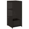 vidaXL Garden Storage Cabinet Black PE rattan 19.7x21.7x45.3 in