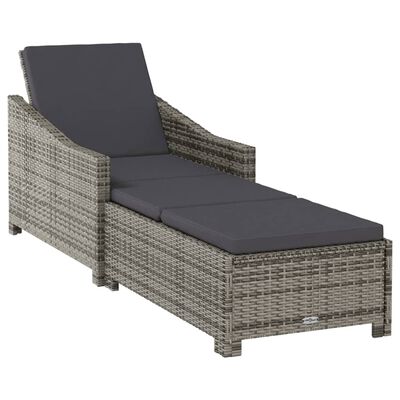 sun lounger grey rattan