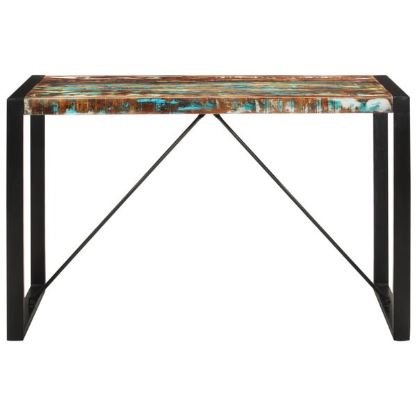 vidaXL Dining Table Multicolour Solid reclaimed wood, powder-coated steel