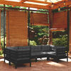 vidaXL Garden Lounge Set Black Solid pine wood, fabric (100% polyester)