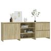 vidaXL 3 Piece Sideboard Sonoma Oak Engineered Wood