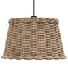 vidaXL Ceiling Lamp Shade Brown and White Wicker, Iron Medium