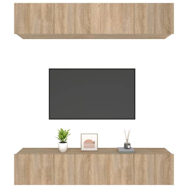 vidaXL TV Cabinet Set of 4 Sonoma Oak Engineered wood Medium