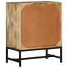 vidaXL Sideboard Natural Wood, Black Solid mango wood, Powder-coated iron