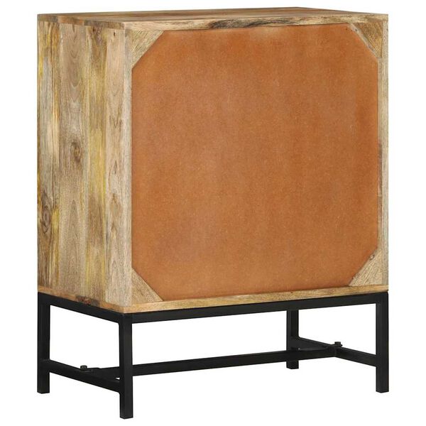 vidaXL Sideboard Natural Wood, Black Solid mango wood, Powder-coated iron