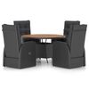vidaXL Outdoor Dining Set Black