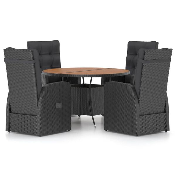 vidaXL Outdoor Dining Set Black