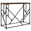 vidaXL Console Table Brown Oak Engineered Wood, Metal Medium