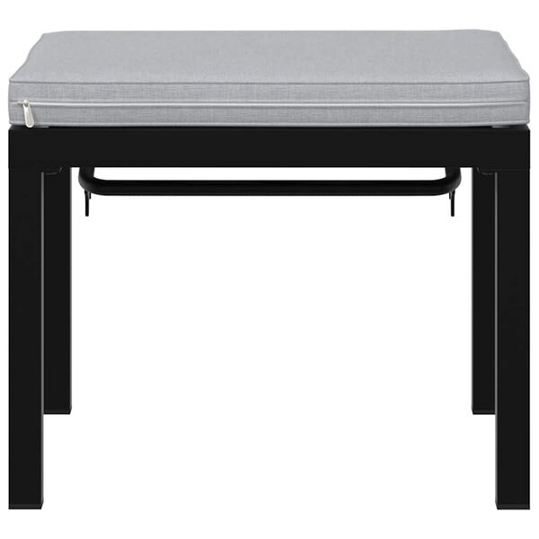 vidaXL Garden Stool Black Powder-Coated Steel Standard