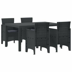 vidaXL Garden Dining Set 5 pcs Anthracite Polt rattan