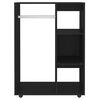 vidaXL Wardrobe Black Engineered Wood Medium Wardrobe Rectangular