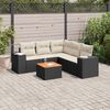 vidaXL Garden Sofa Set Black PE rattan Medium Modular Garden Sofa Set