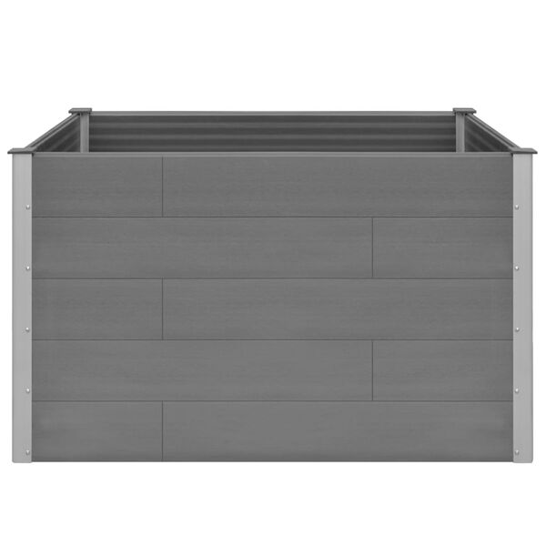 vidaXL Garden Raised Bed Gray Wood-plastic composite, Aluminum