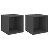 vidaXL Wall Cabinet Set of 2 Grey Engineered wood 14.6 in Wall Cabinet