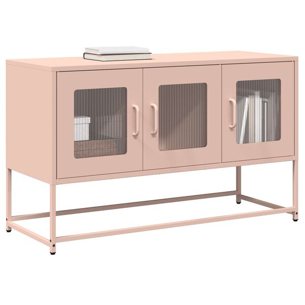 vidaXL TV Cabinet Pink Cold-rolled Steel Small TV Cabinet Rectangular