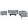 vidaXL Sofa Set Light grey 100% polyester, plywood, solid wood Spacious
